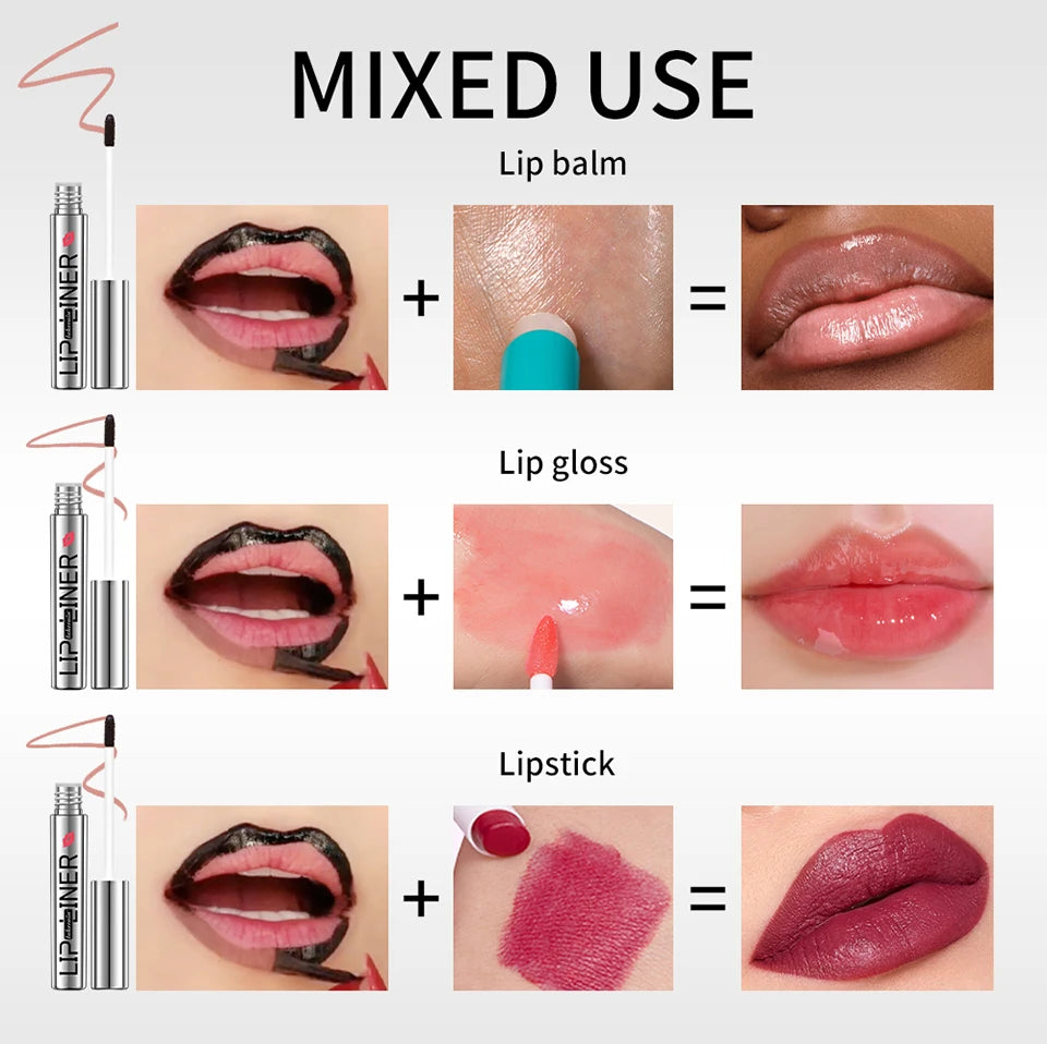 Lipliner Peel Off Lip Liner Stain Peel Off Lip Liner Tattoo Waterproof Matte Long-Lasting Brown Nude Lip Color Cosmetics Makeup