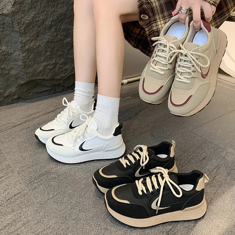Fashionable Sexy Thick Soled Sports Shoes Spring and Autumn New Round Toe Comfortable Elegant Running Casual Shoes for Women
