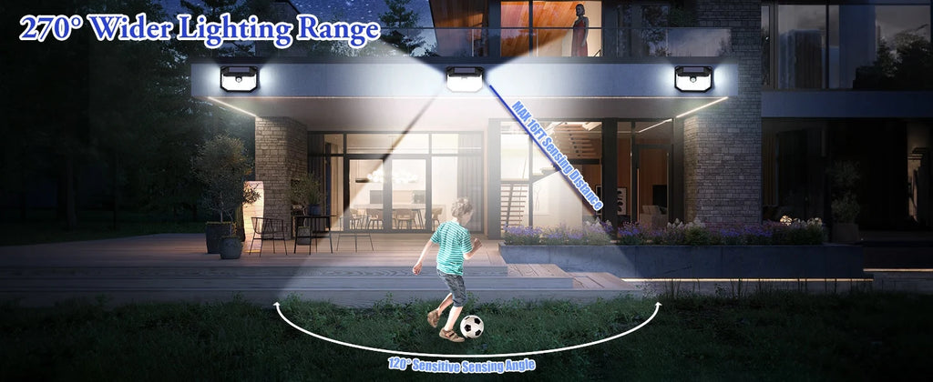 Solar Outdoor Lights Super Bright 218 LEDs Motion Sensor Wall Light Waterproof Solar Powered Security Light for Outdoor Lighting
