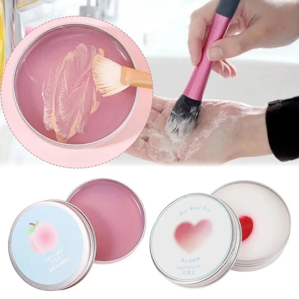 Makeup Brush Cleaner Soap /Silicone Mat, Deeply Cleans Cosmetic Color Removal for Synthetic & Natural Makeup Brushes & Sponges