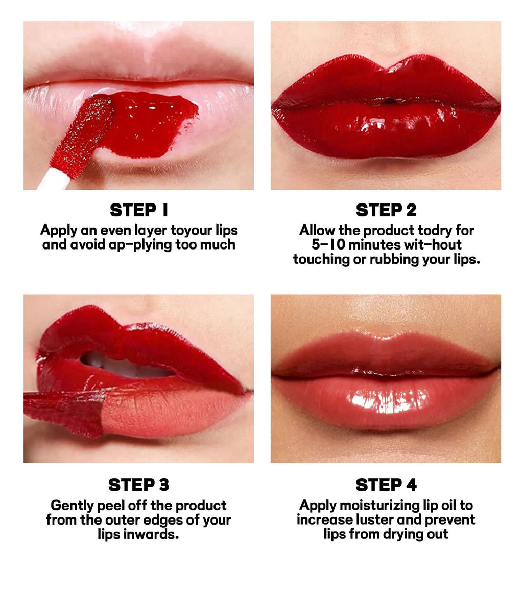 HANDAIYAN Matte Peel-Off Lip Stain Waterproof Transfer-Proof & Moisturizing 2-in-1 | Long-Lasting Lip Gloss & Lipstick