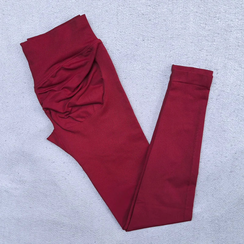 2 Pieces Yoga Set Women Seamless Scrunch Leggings Set Halter Sports Bra Fitness Gym Set Workout Clothes Sportswear