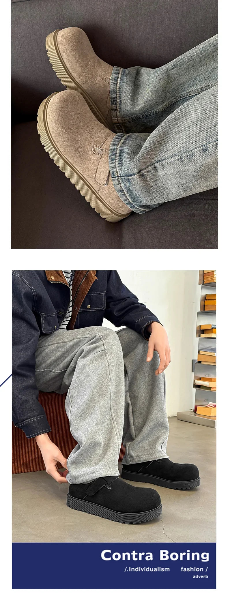Spring and Autumn Men's Derby Shoes‌ – New Design, Height-Increasing, Stylish, Comfortable for Walking, Casual Flat-Toe Loafers