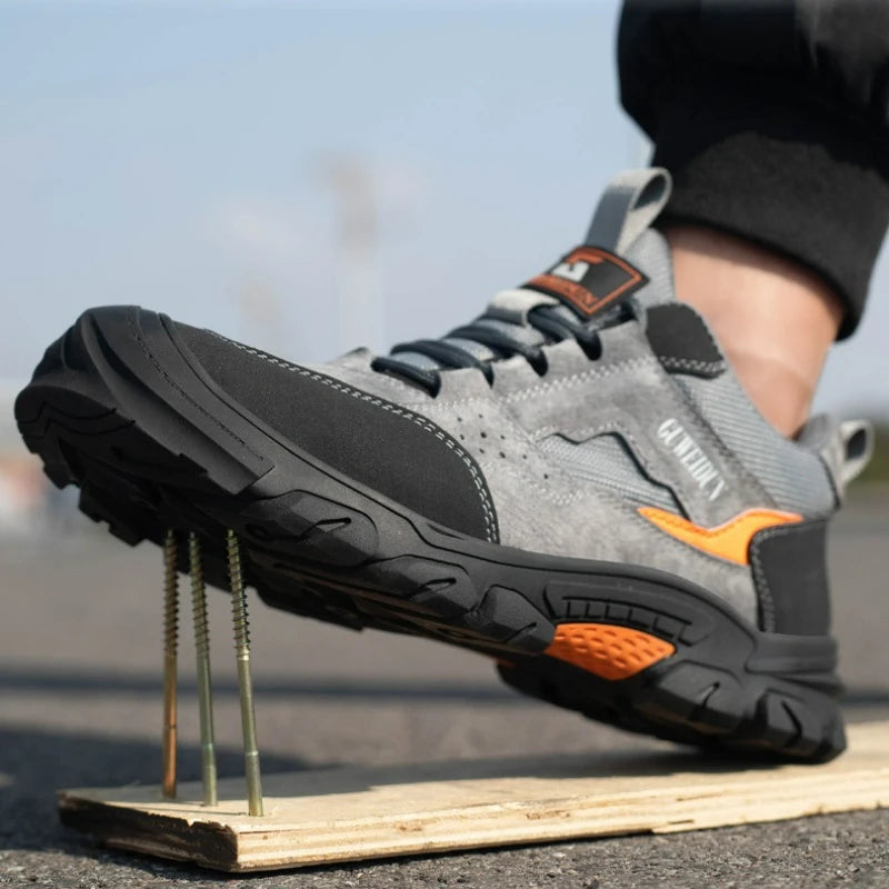 Men's Safety Shoes Fashion Work Steel Toe Shoes Anti-smash Anti-puncture Boots Shoes for Men Indestructible Comfortable Sneakers