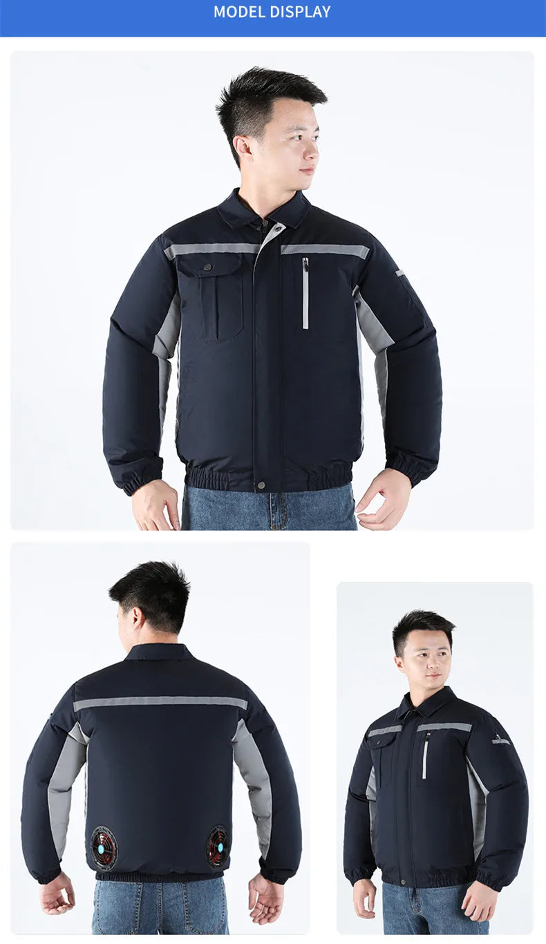 New Loose Cooling Work Clothes For Both Men And Women Summer Sun Protection Jacket Air Conditioning Suit With Two Fans Clothing