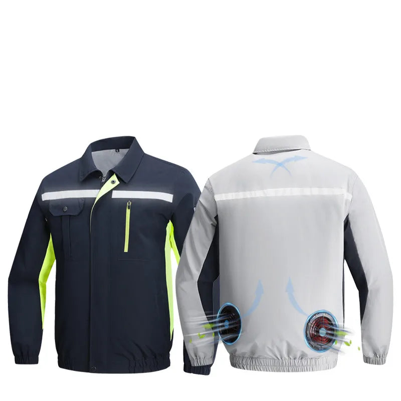 New Loose Cooling Work Clothes For Both Men And Women Summer Sun Protection Jacket Air Conditioning Suit With Two Fans Clothing