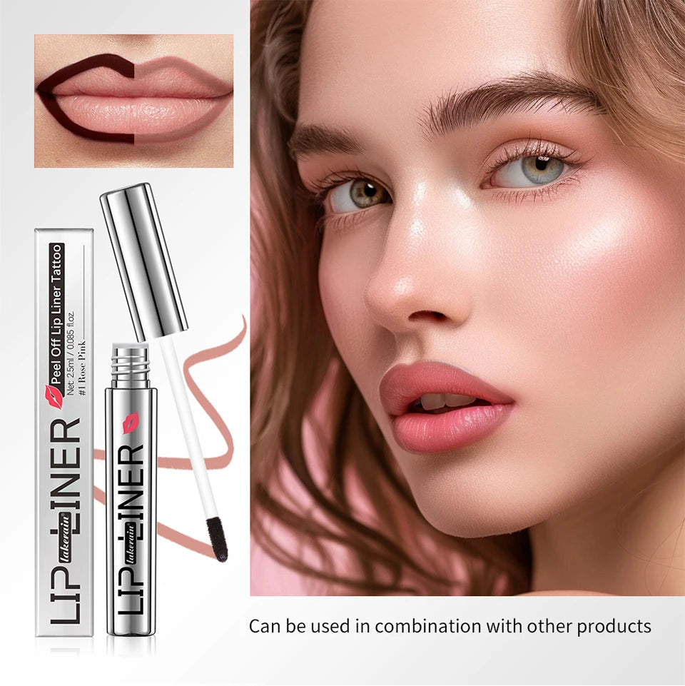 Lipliner Peel Off Lip Liner Stain Peel Off Lip Liner Tattoo Waterproof Matte Long-Lasting Brown Nude Lip Color Cosmetics Makeup