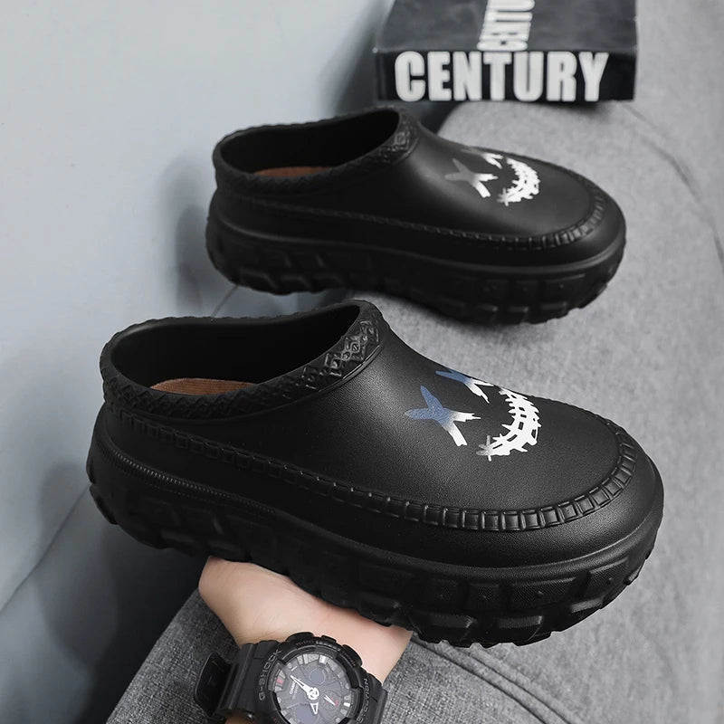 Men's and Women's Couple's Shoes, Thick-Soled, Non-Slip, Oil-Resistant, Wear-Resistant, Work Chef Safety Shoes, Lazy Casual Shoes, Sandals