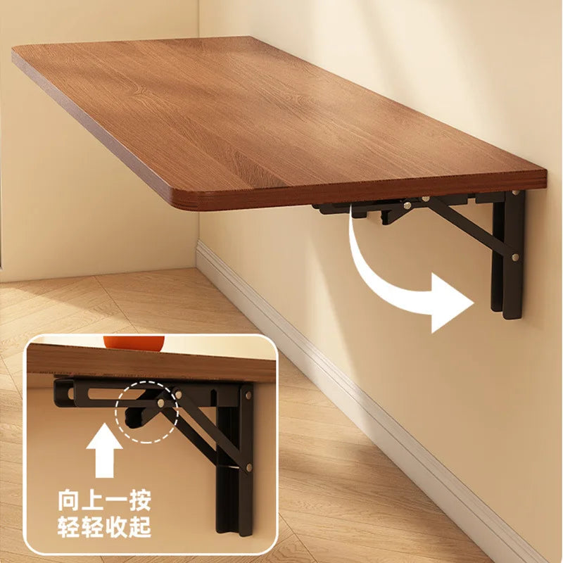 Wall Mounted Folding Table, Space Saving Fold Down Desk with Sturdy Metal Frame Home Office Study Writing Table Furniture