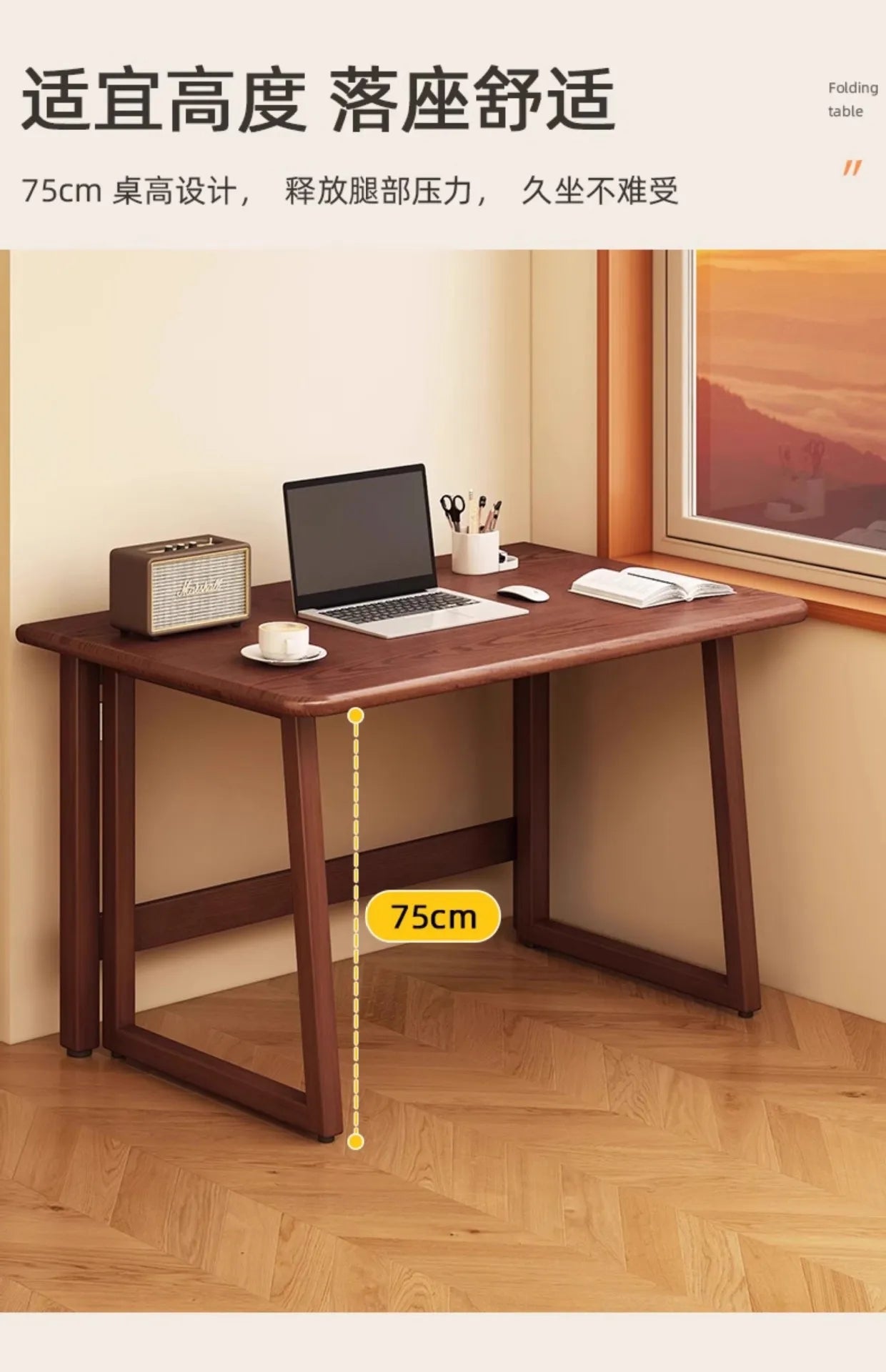 Small apartment folding desk integrated against the wall rectangular table rental room folding computer desk