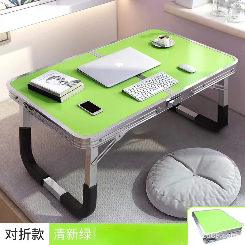 Aluminum Alloy Foldable Computer Table Wooden Lazy Dormitory Learning Folding Bed Outdoor Folding Table
