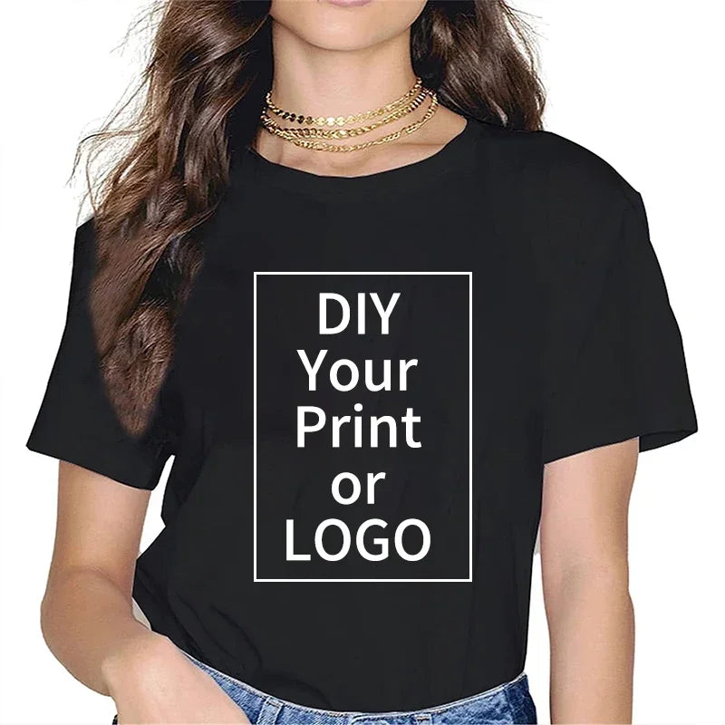 Summer New Custom T-shirt Women and Men Custom Printed 100% Cotton Short-sleeved Logo Photo You Designed Brand Text Personalized