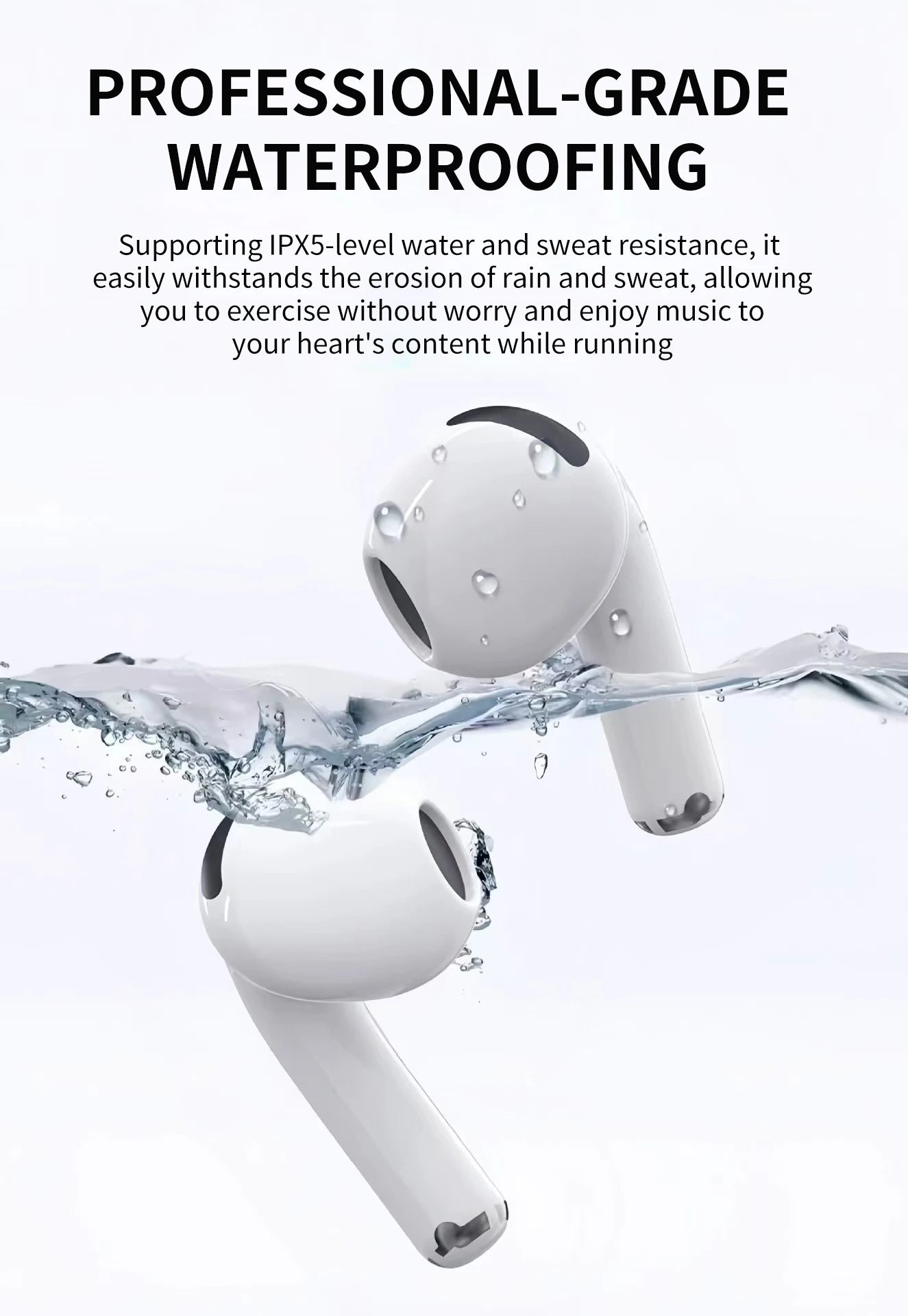 2025 New Bluetooth Earphones True Wireless High Sound Quality Sports In Ear Style HiFi Sound Low Latency for IPhone Android