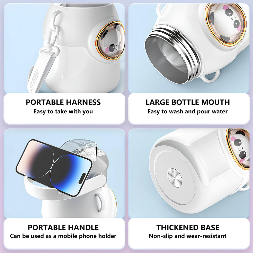 Cute Kawaii Thermal Mug 650ML 316 Stainless Steel Thermos for Tea Kid Children Drinks Stainless Steel Water Bottle
