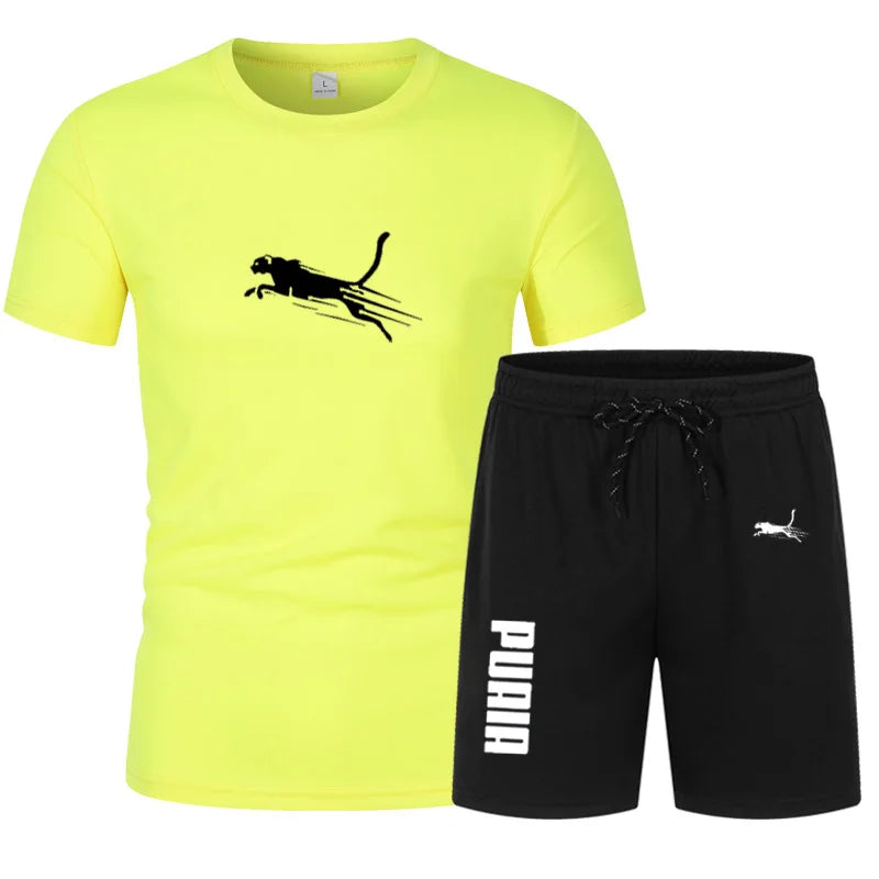 2026 Summer Sports Set Men's 2-piece Set Men's Leisure Sports Set Running, Training and Exercise