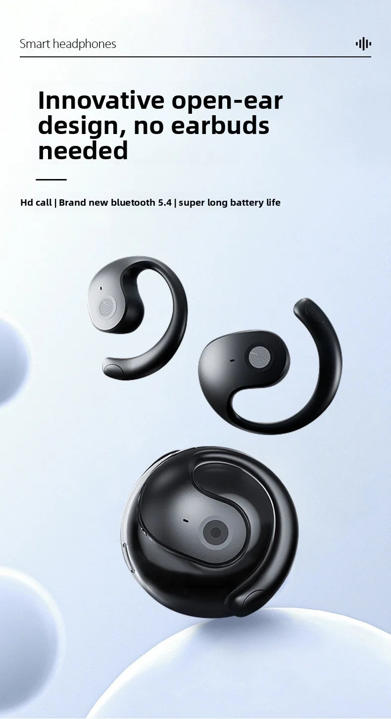 Bluetooth wireless headphones - bone conduction - touch control - non-intrusive earpiece - extremely long battery life