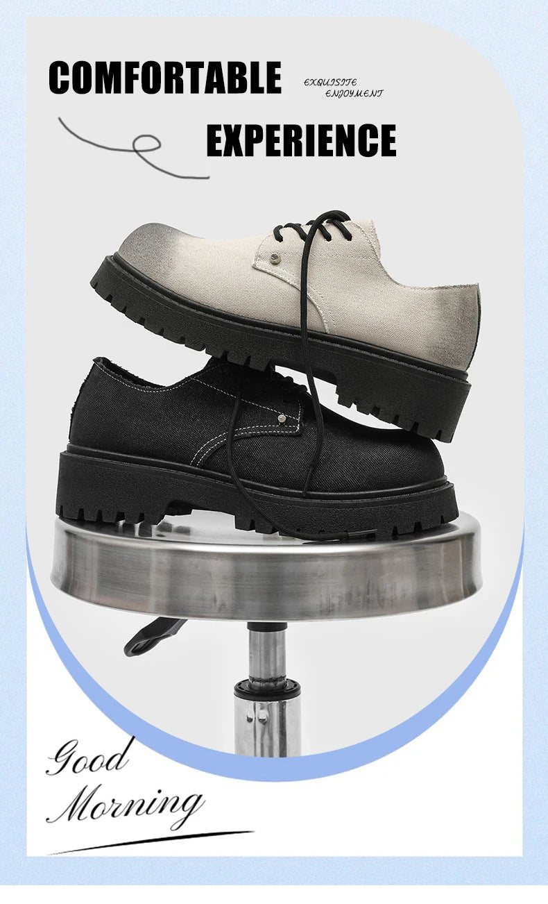 Men's shoes four seasons versatile casual non-slip wear-resistant comfort outdoor shoes youth fashion thick sole workwear shoes