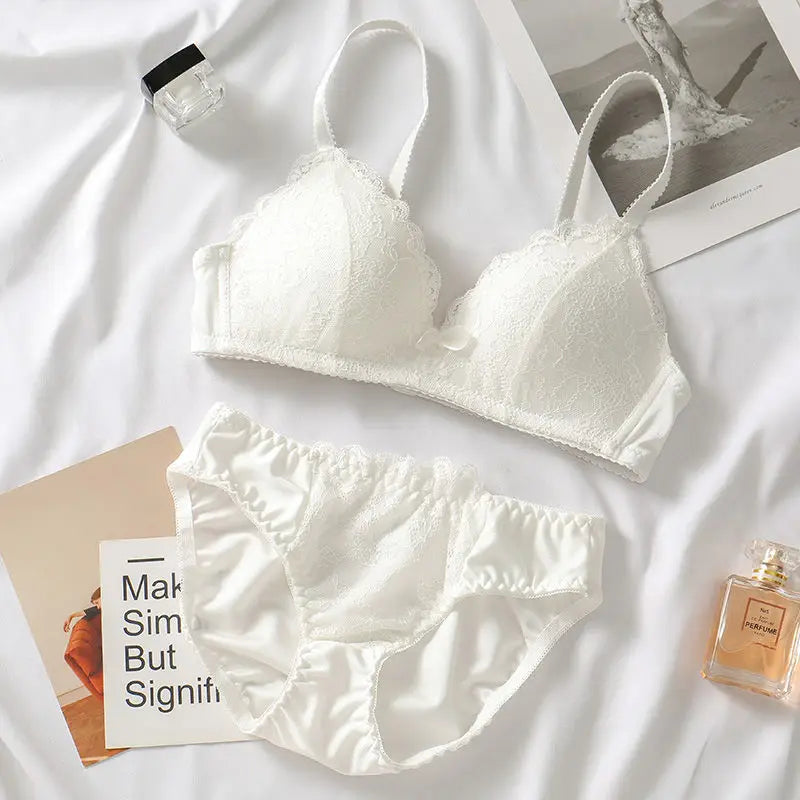Lingerie Multi-color Lace Bra Set Women Wireless Floral 3/4 Cup Soft Bra and Panty Lingerie Set Fashion Sexy Underwear Lenceria