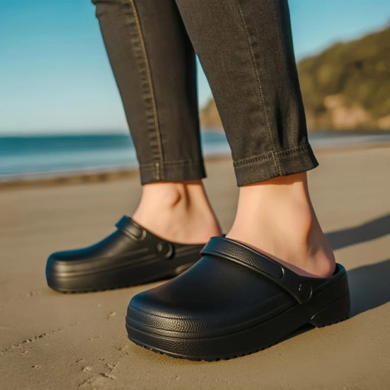 Men's Sandals with Built-In Insoles, Comfortable, Lightweight, Waterproof Chef Work Shoes, Women's Nurse Shoes, Garden Slippers