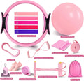 Home Pilates & Yoga Workout Set - 16 pcs Includes Resistance Circle, Foot Pedal, Resistance Bands & Strength Trainer