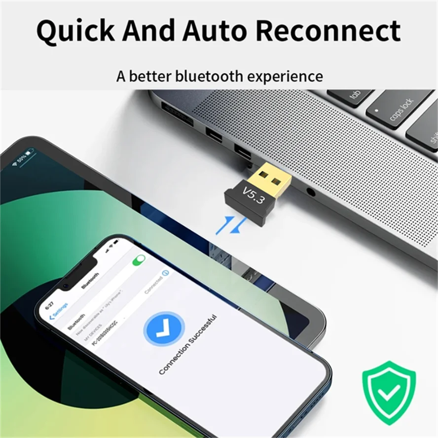 USB Bluetooth 5.1 Adapter Transmitter Receiver Bluetooth 5.3 Audio Receiver USB Dongle Wireless Adapter for Computer PC Laptop