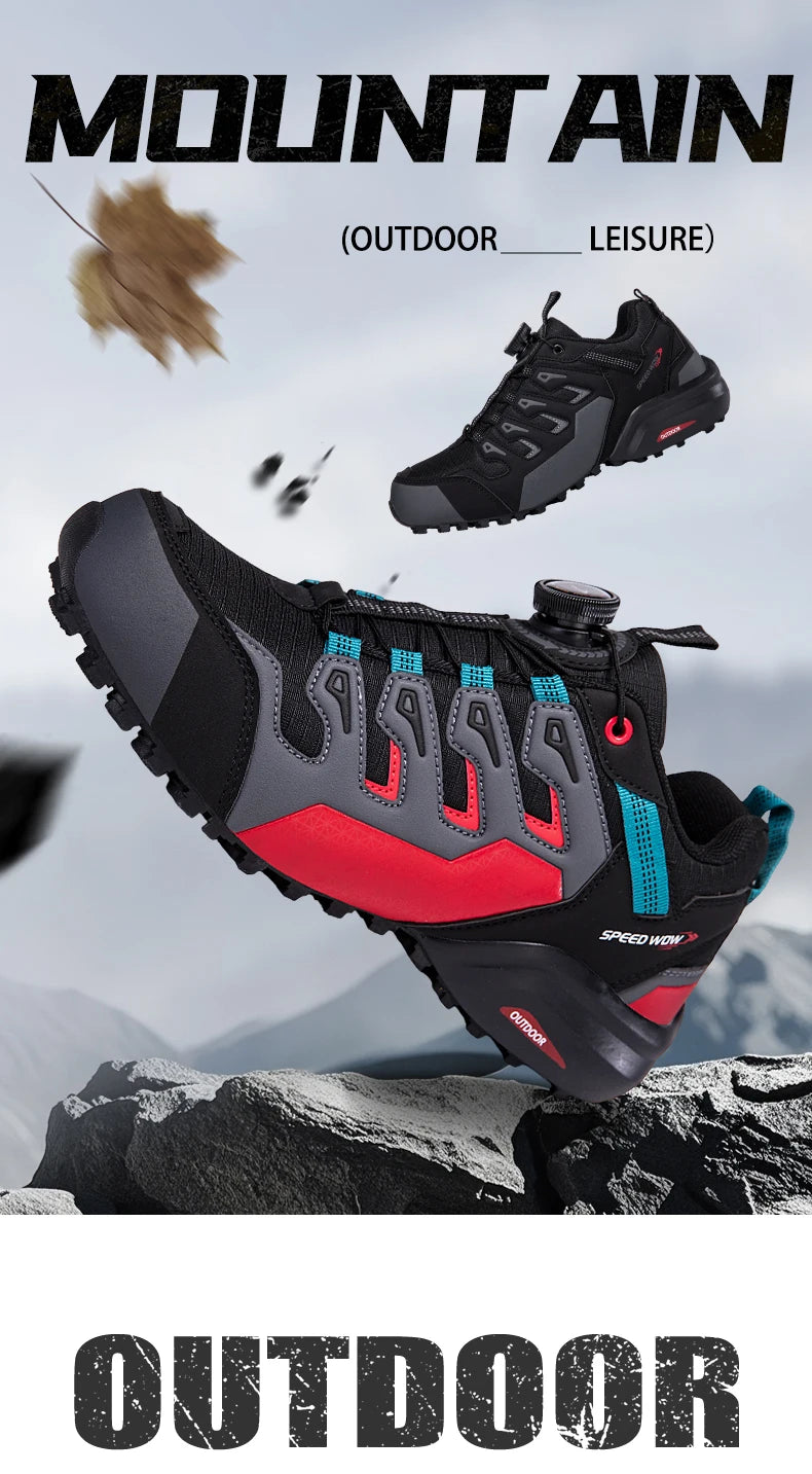 Men's Hiking Shoes Suede Leather Outdoor Shoes Wear-resistant Men Trekking Walking Hunting Tactical Sneakers