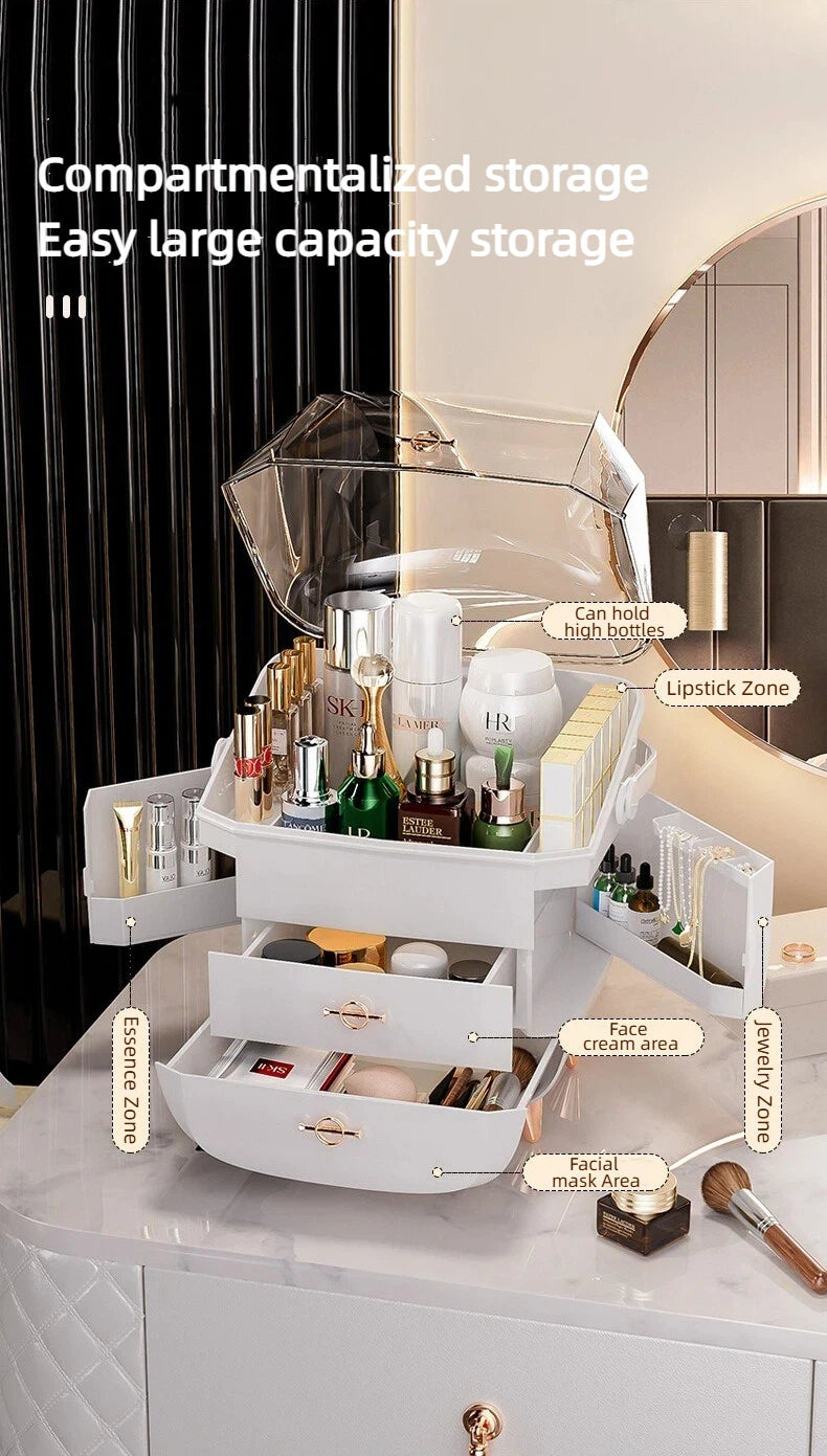Cosmetics Storage Box Large Makeup Organizer Drawers Waterproof Dustproof Jewelry Organizer Home Skincare Display Cases