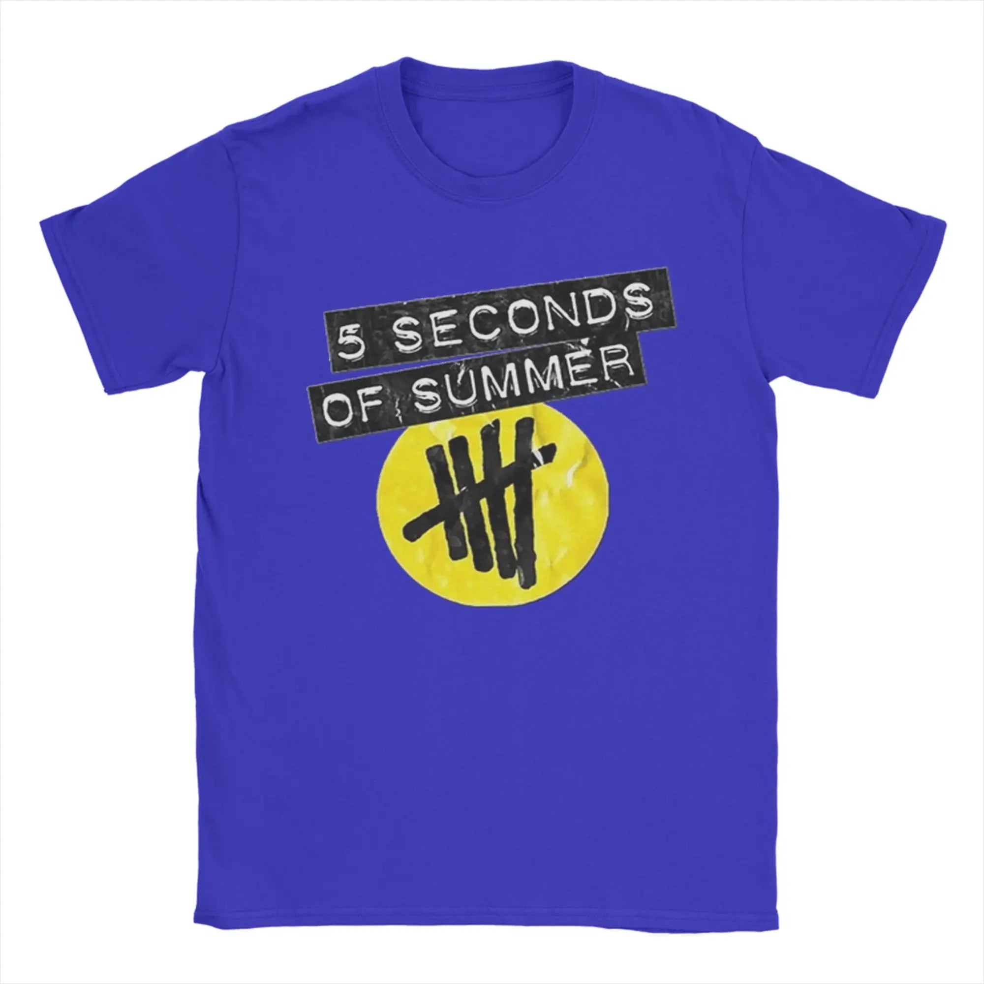 5 Seconds of Summer 5SOS Men's T Shirts  Fashion Tees Short Sleeve Crewneck T-Shirt Pure Cotton Gift Tops