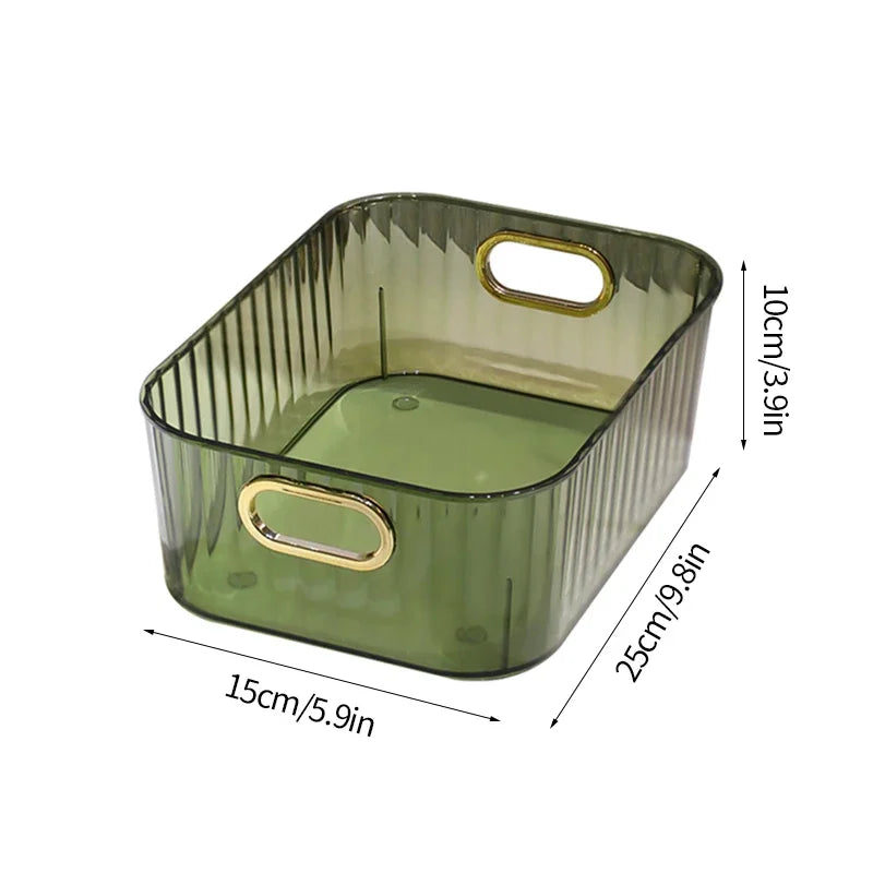 Cosmetics Box Desktop Storage Drawer Stackable Storage Box with Handle Makeup Organizers Basket Poatable Sundries Acrylic Rack