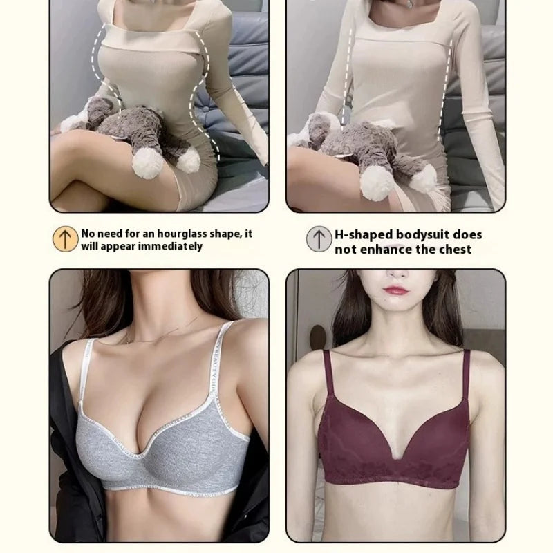 Lingerie Women Gathered Spring and Summer Non-marking Non-steel Ring Soft Support Anti-Sagging Bylift Letters Comfortable Bra