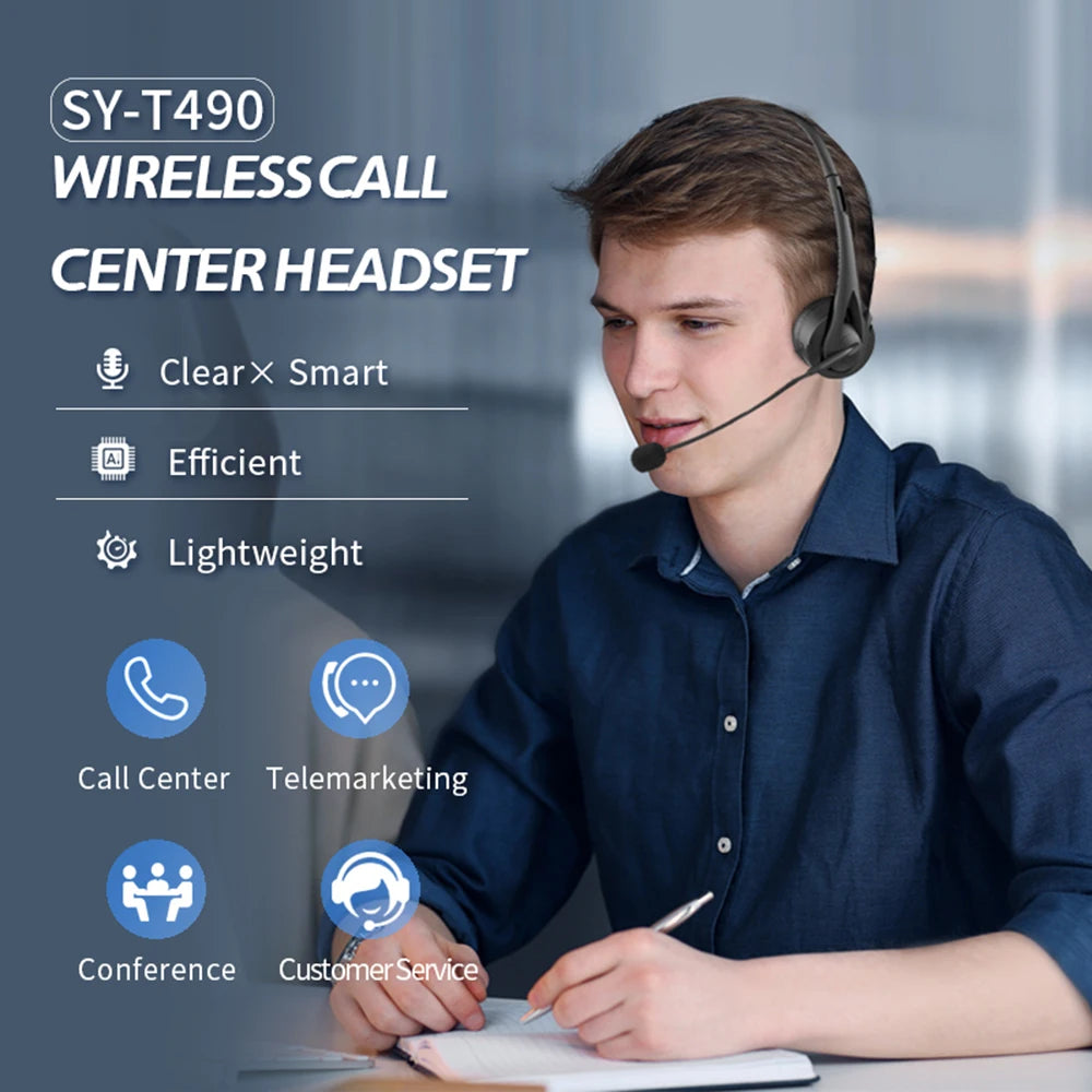 Bluetooth 5.3 Truck Driver Headset Wireless With Noise-cancelling Microphone Wireless Headphones For Mobile And PC Stereo