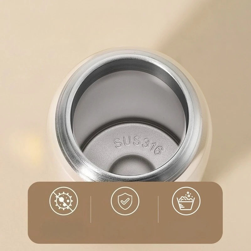 350ML Thermal Water Bottle Coffee Tumbler 316 Stainless Steel Thermos Bottle Dual Drink Vacuum Insulated Flask Straw Cup