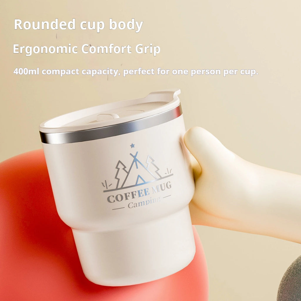 400ML Stainless Steel Thermal Cup Office Coffee Mug  Double Layer Insulated Water Cup Portable Keeps Cold and Heat Thermal Mug