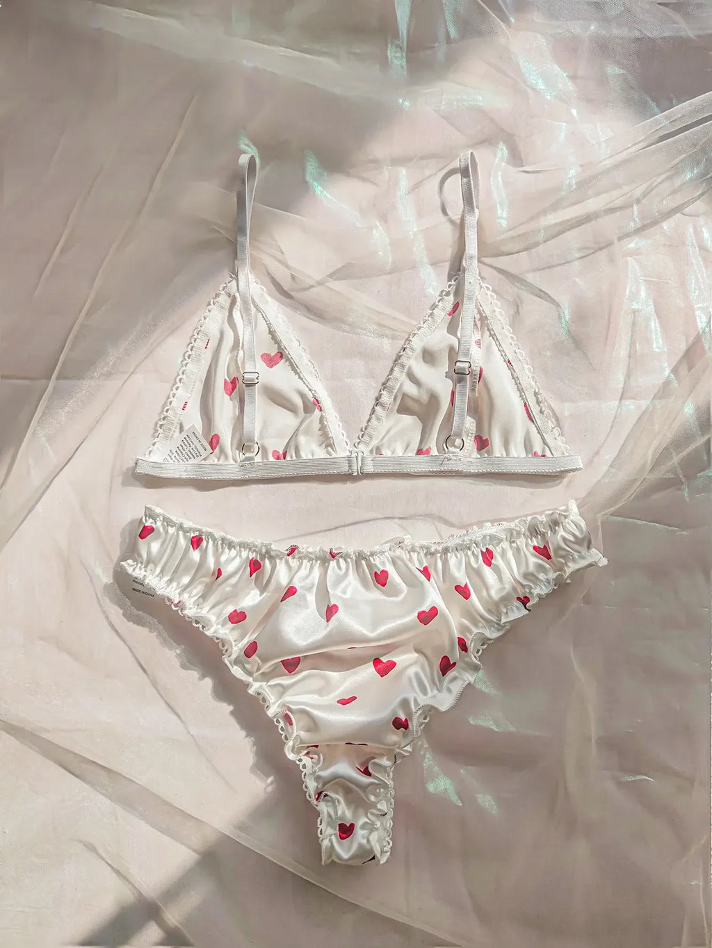 Women's Erotic Lingerie Suit Bowknot Sexy Wire Free Lingerie Underwear Two Piece Female White Set Set Sexy Lingerie Woman's Bra