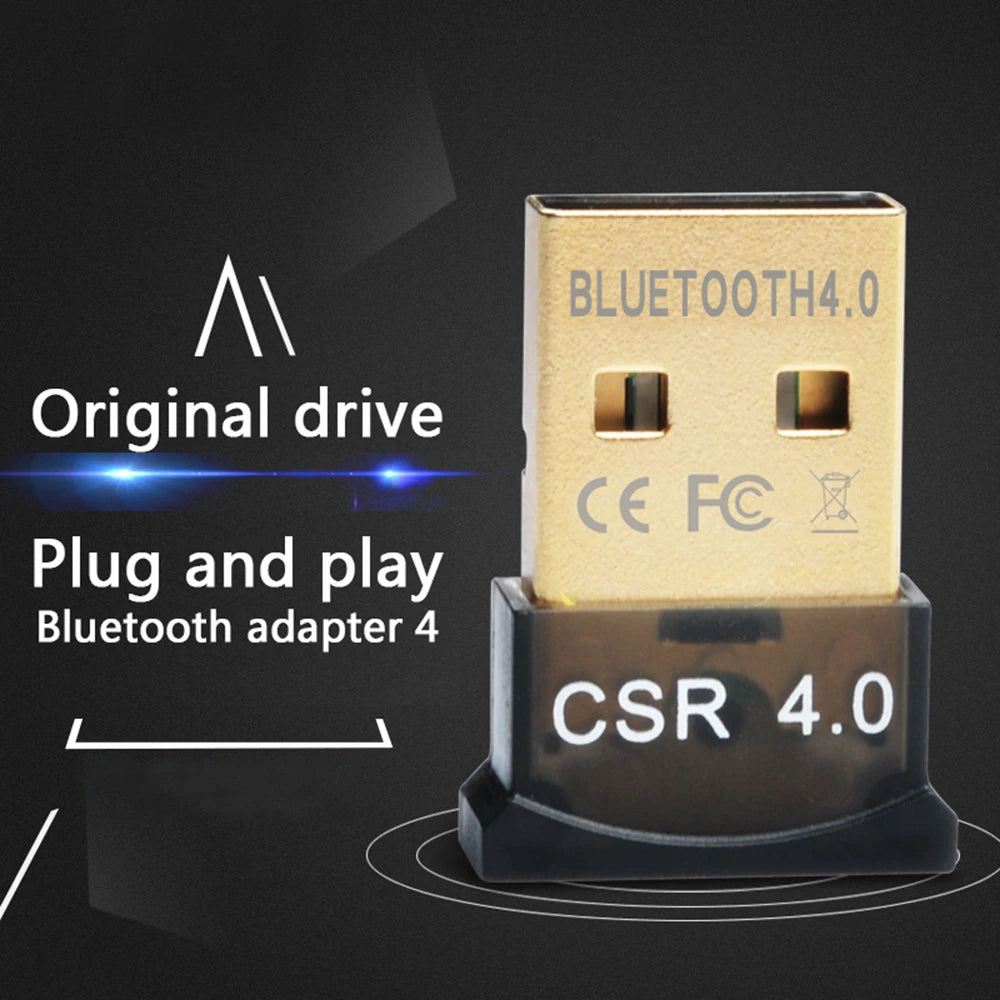 Bluetooth-compat 4.0 USB Black Mini Adapter Dongle Wireless Transmitter and Receiver for Laptop PC Computer Windows 10 8 7 Vista