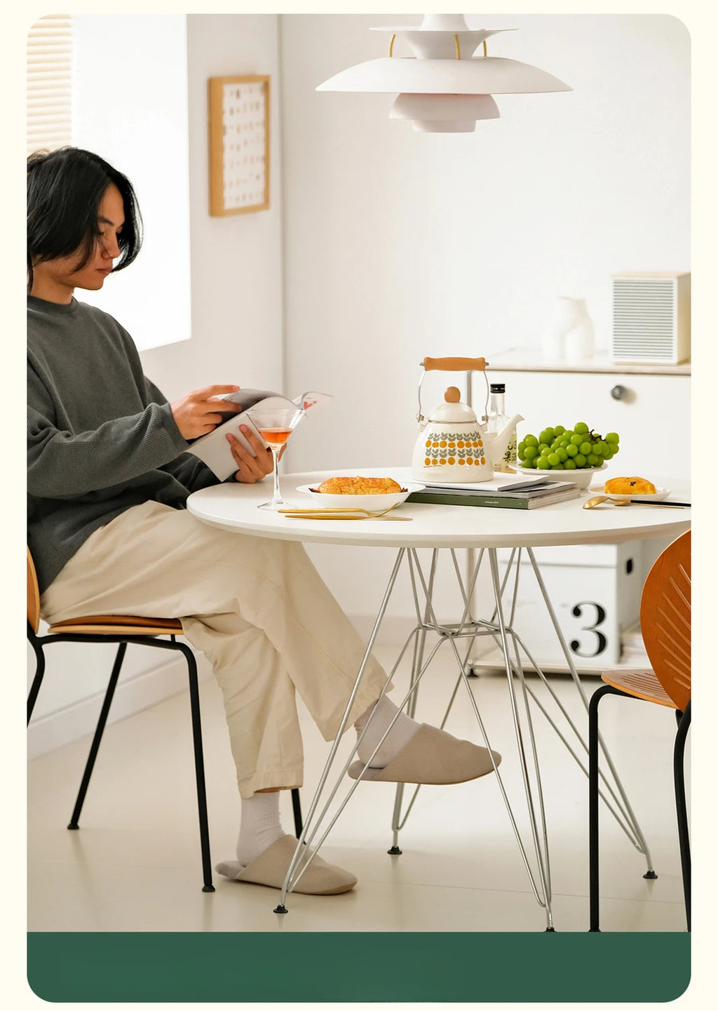 Portable Dining Table Folding Round Tables Kitchen Simple Removable Space Saves Modern Living Room and Dining Room Furniture