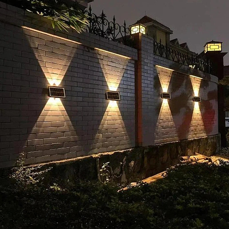Super Bright Solar Wall Lights Outdoor Solar Lamp Waterproof Up Down Luminous Lighting Decor Garden Corridor Balcony Fence Stair