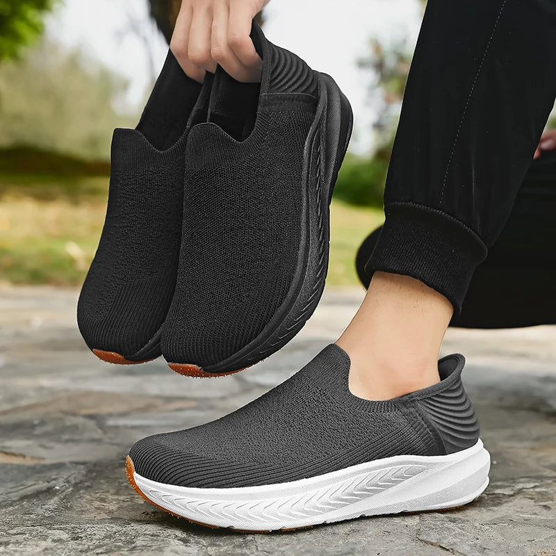 Slip on Wide Toe Men Barefoot Shoes Outdoor Casual Sneakers Breathable Lightweight Walking Running Shoes Zero Soles Sport Shoes