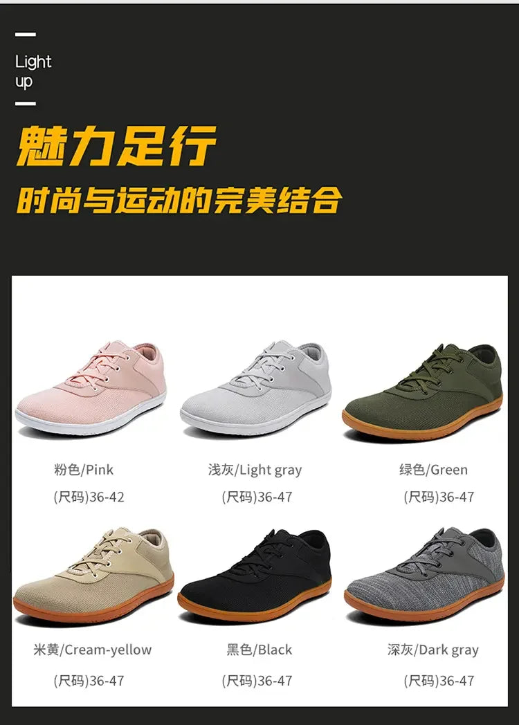 Men's barefoot walking shoes with wide toe and scattered minimalist shoes, suitable for gyms, driving offices.