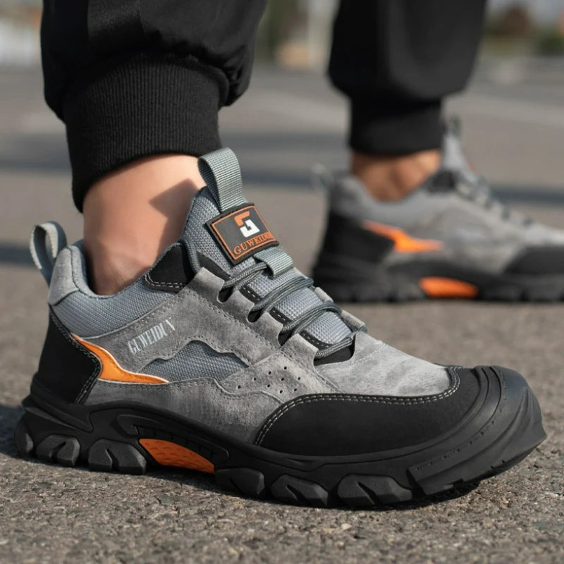 Men's Safety Shoes Fashion Work Steel Toe Shoes Anti-smash Anti-puncture Boots Shoes for Men Indestructible Comfortable Sneakers