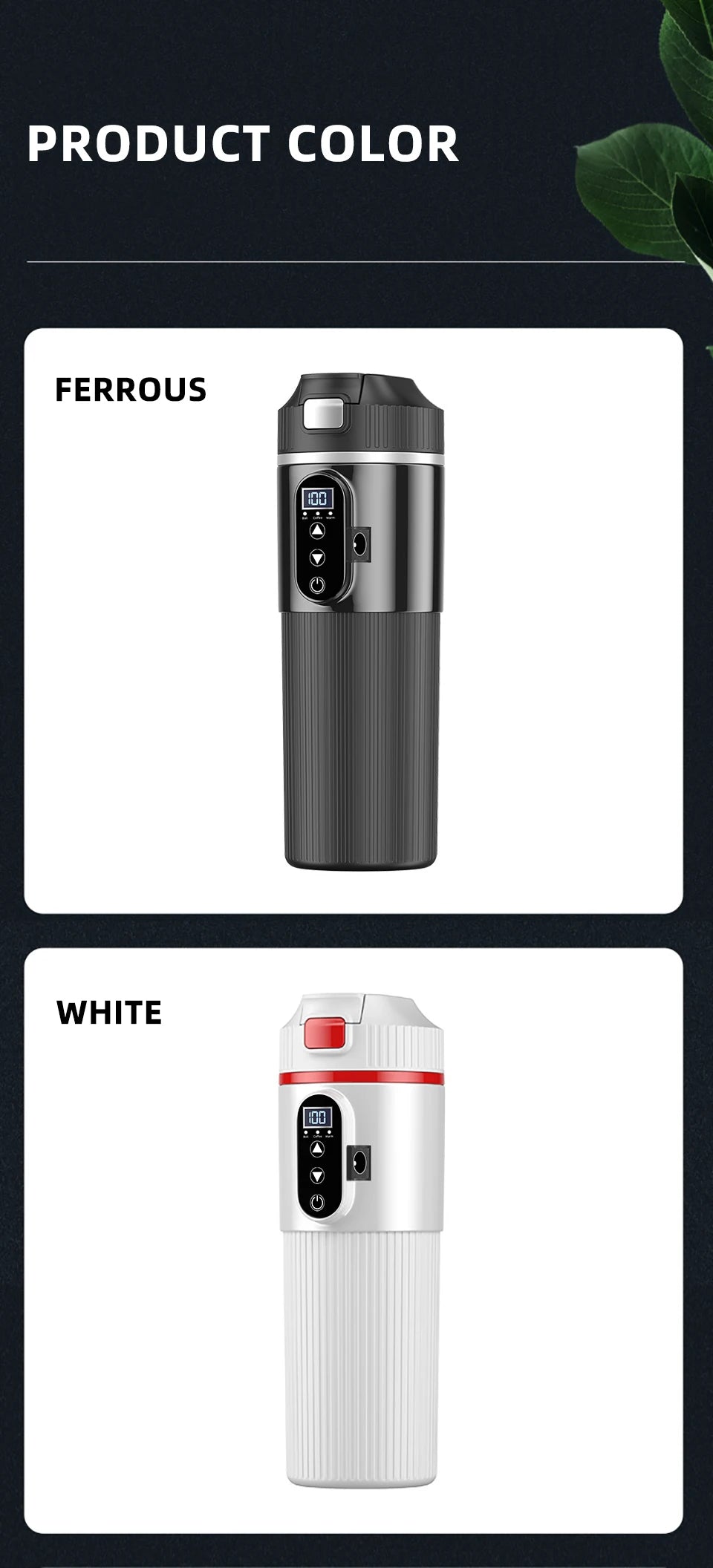 Car Thermos Cup 500ml Large Capacity 12V/24V Car Truck Universal Heating Cup Stainless Steel Car Electric Heating Cup