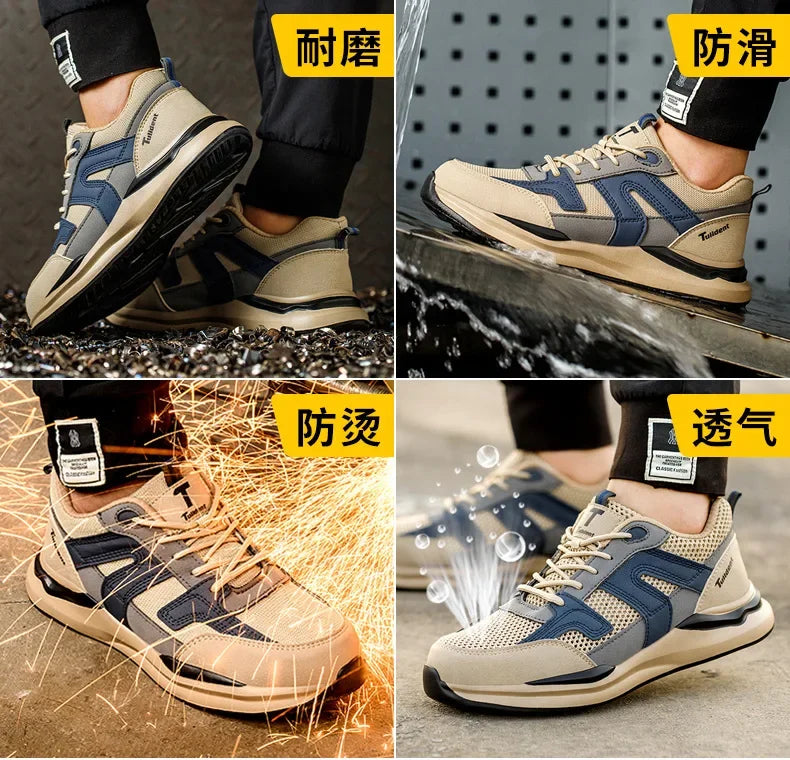 Work Sneakers Steel Toe Shoes Men Safety Shoes Puncture-Proof Work Shoes Boots Indestructible Footwear Security Lightweight