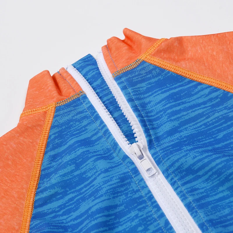Summer Baby boy Short Sleeved Swimwear Sunscreen High Elasticity Cartoon Printing Cute And Cool Out Doors Swimming Pool  Parti