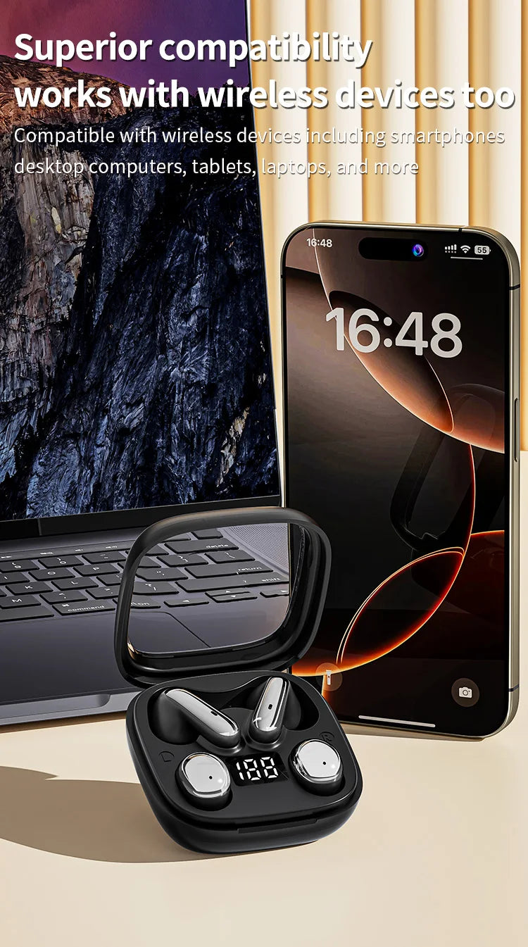 Wireless Bluetooth Earbuds Dual 2-in-1 In-ear for Sleep Running Sports Long Battery Life Couple Set
