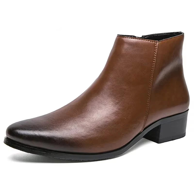 Men's Shoes Chelsea Boots Causal Business Retro Ankle Boots Man Walking Shoes Pu Leather Shoes Waterproof Classic Loafers Men