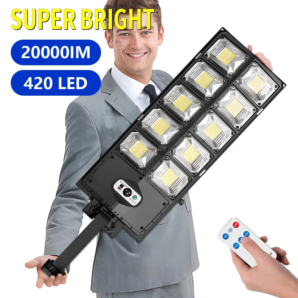 Solar Lights Outdoor Waterproof LED Solar Lamp Motion Sensor Light Remote Control Garden Accessories Outdoor Street Yard Garage