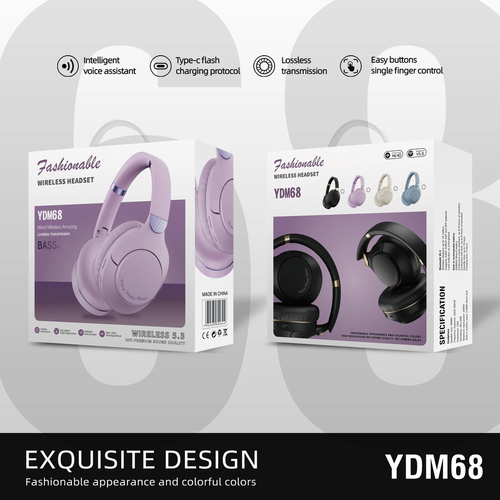 Original Bluetooth 5.3 Headphones Hi-Res Audio Over-Ear Wireless Bluetooth Earphones Professional Stereo Headset Support TF card
