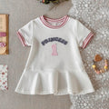 Summer Girls Dress  Round neck Short Sleeved Dress Baby Skirts Girl Casual Dresses  Suitable for babies aged 6 months to 3 years