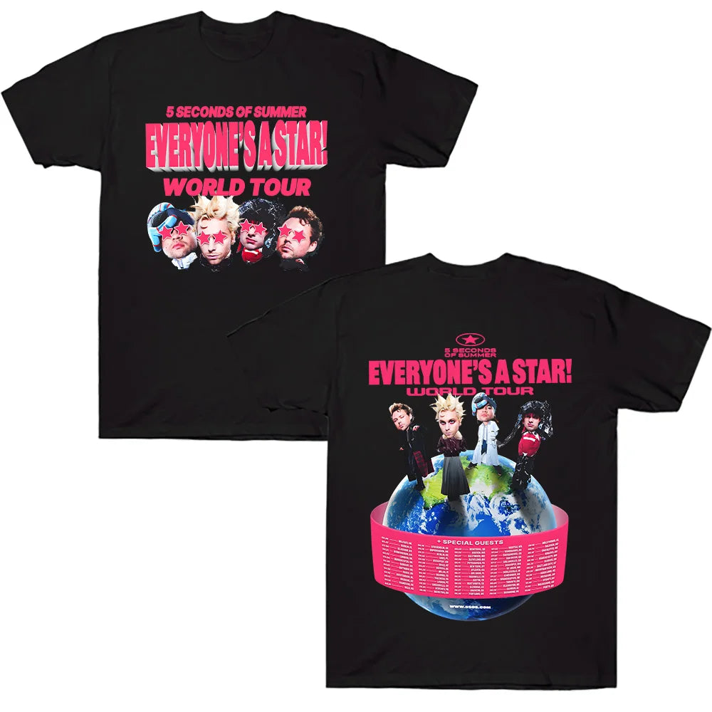 5 Seconds of Summer Everyone Is A Star T-shirt 5SOS World Tour 2026 T-shirt Summer T-shirt Men's Women's Fashion Clothing Y2K