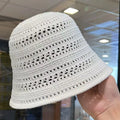 Summer Fisherman's Hat Fashion Bonnets Hollow Paper Straw Top Cap Bucket Hat Breathable Beach Cap Foldable Wide Brim Sun Cap